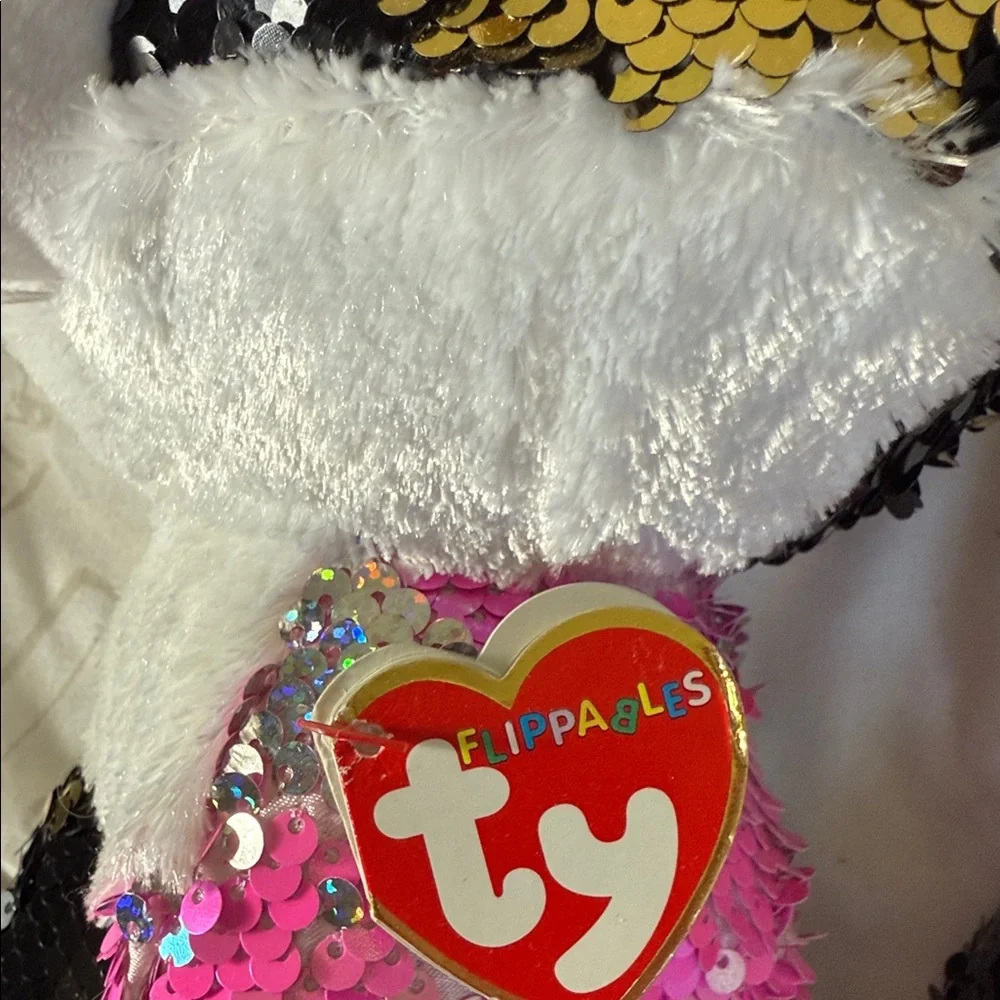 Ty Multicolor Sequin Cat Plush